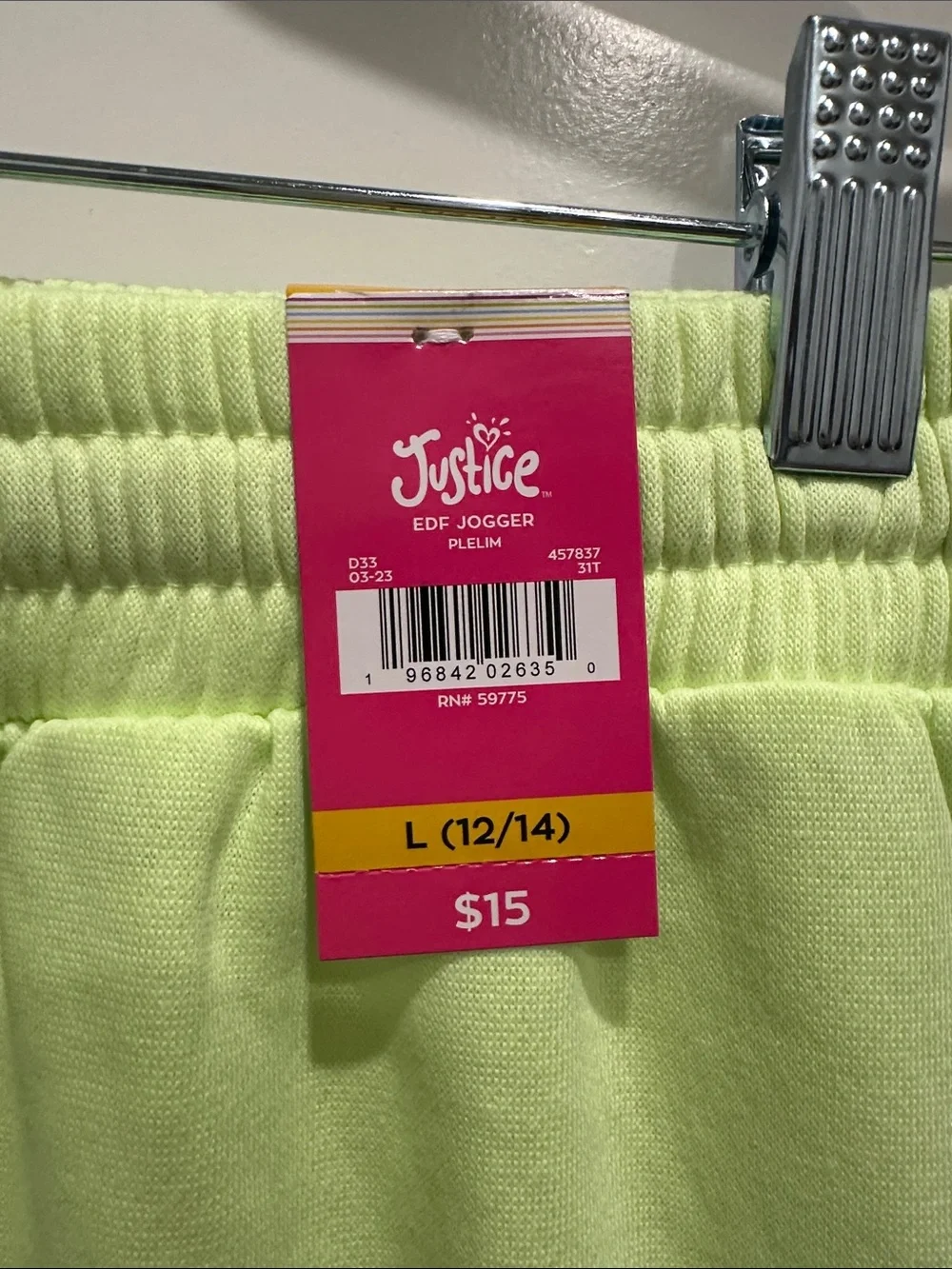Justice Neon Lime Jogger Pants